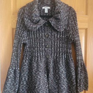 Button up thigh length sweater